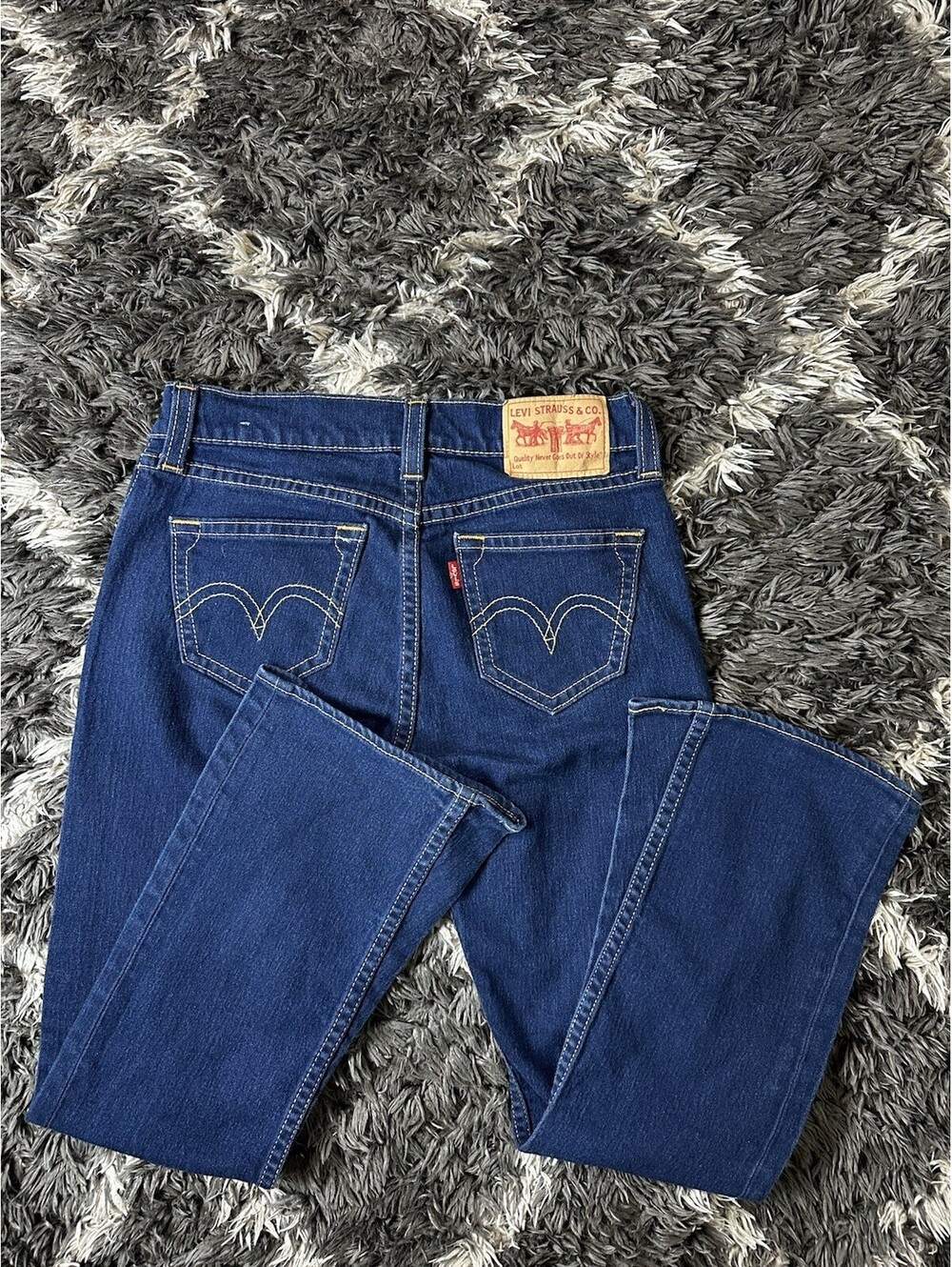Vintage Y2K Levis Type 1 Tough Bootcut Denim Jeans Dark Wash Womens Size 12M